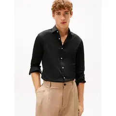 TOMMY HILFIGER - Camisa negra flex solid