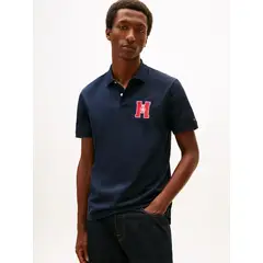 TOMMY HILFIGER - Polo azul marino de corte regular con logo gráfico
