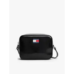 TOMMY HILFIGER - Bolso negro con insignia con logo brillante