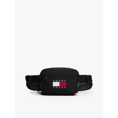 TOMMY HILFIGER - Canguro negro Archive con cordón ajustable