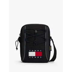 TOMMY HILFIGER - Bolso negro reporter con correa cruzada y logo