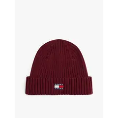 TOMMY HILFIGER - Gorro rojo Heritage de punto canal con logo