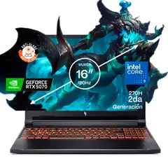 ACER - Portátil Gamer Nitro V16 Intel Core 9 270H RAM 8GB SSD 8 TB RTX 5070