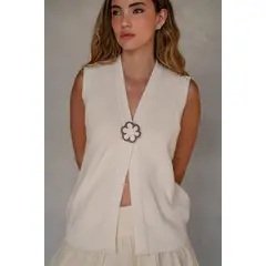 ALGODON Y COCO - Chaleco espresso beige