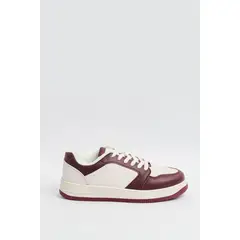 KOAJ - Tenis casuales rojos con cortes blancos y suelas plana Hombre