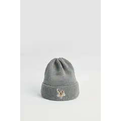 KOAJ - Gorro tejido gris con bordado de Looney Tunes Hombre