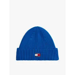 TOMMY HILFIGER - Gorro celeste Heritage de punto canal con logo