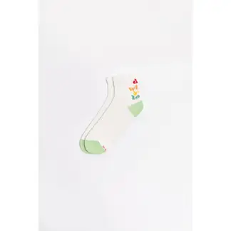 KOAJ - Medias cortas cremas claras con diseños de letras colo Mujer