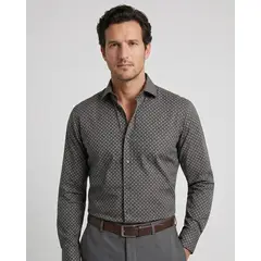 PERRY ELLIS - Camisa Sport con Microdiseño CS00915