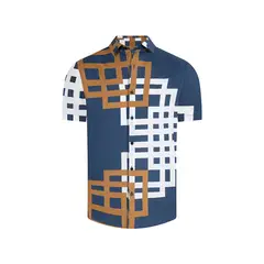 PERRY ELLIS - Camisa Sport Azul Classic Fit CS00916