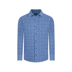 PERRY ELLIS - Camisa Sport Azul Oscuro Classic Fit CS00945