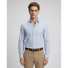 PERRY ELLIS - Camisa Sport Azul Classic Fit CS00892