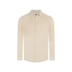 PERRY ELLIS - Camisa Sport Beige Classic Fit CS00913