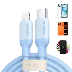 UGREEN - Cable Carga Rapida Lightning Iphone Tipo C 35W+ Hasta 480MBP Certificación MFI Apple,Ipad, Azul 1 Mt