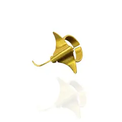 MERAKI - Anillo mujer de mantarraya bañado en oro 24kt - Anillo ajustable - Anillo elegante mujer