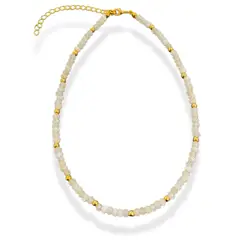 MERAKI - Collar mujer blanco piedra Ágata semipreciosa - Collar elegante - Gargantilla