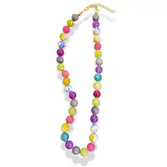 MERAKI - Collar mujer de piedras semipreciosas Ágatas y terminales bañados en oro 24kt - Collar elegante