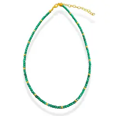 MERAKI - Collar mujer verde esmeralda piedra Ágata semipreciosa - Collar elegante - Gargantilla