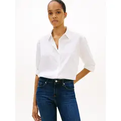 TOMMY HILFIGER - Camisa Formal blanco Navy con Logo gráfico