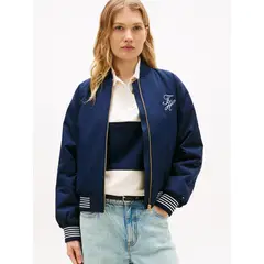 TOMMY HILFIGER - Chaqueta azul bomber con logo script