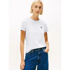 TOMMY HILFIGER - Camiseta celeste de corte regular con diseño de rayas