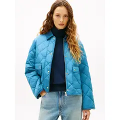 TOMMY HILFIGER - Chaqueta azul acolchada con logo