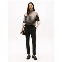 TOMMY HILFIGER - Pantalón negro slim de gabardina