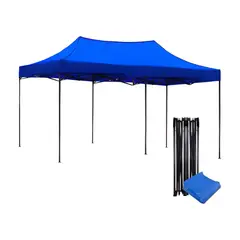 GENERICO - Toldo Carpa Reforzado Plegable 6 X 3 en Lona Impermeable Color Azul