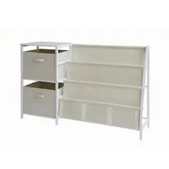 RELAN - Biblioteca Organizadora Para Niños Runo Con 3 Estantes de Tela y 2 Cajones