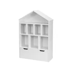 RELAN - Biblioteca Organizadora Para Niños Saga Forma de Casita con Cajon y Estantes