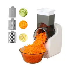 GENERICO - Rallador Eléctrico Multifuncional con 3 Cuchillas Intercambiables