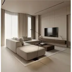 GENERICO - Elegantes Muebles Modernos en L Sala con Sofá esquinero y puff