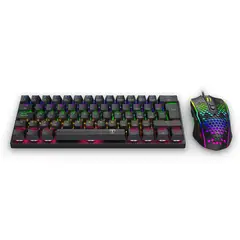 T-DAGGER - Kit Teclado y Mouse Main Force Lite T-TGS008-LIT Negro Español