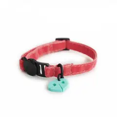 WAWAW - Collar U gato terciopelo coral