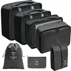SHADOW - Organizador de Maleta para Viajeros Set de Bolsas x8