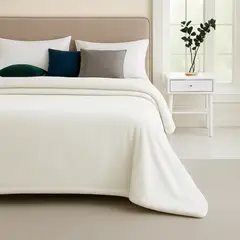 LILE - Cobija Piel de Conejo Sintética Blanco