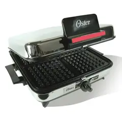 OSTER - Sandwichera 3 en 1 CG120W con Placas Intercambiables Antiadherentes para Sándwich, Waffles y Parrilla