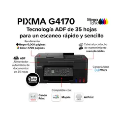 CANON - Impresora Multifuncional PIXMA G4170 MegaTank WiFi ADF Fax