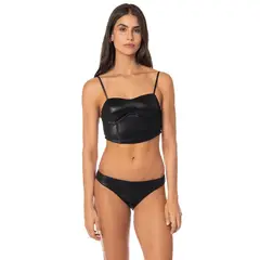 MAAJI - Top de Bikini Tipo Corsé con Aro Mujer Eclipse Flora Lyon Negro