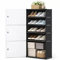 ONE PIXEL - Organizador De Zapatos 3 Puertas 5 Niveles Zapatero Estante