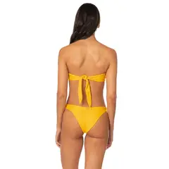 MAAJI - Panty Vestido de Baño Tiro Medio Cachetero Reversible Mujer Sunbeam Sorbet Splendour Amarillo