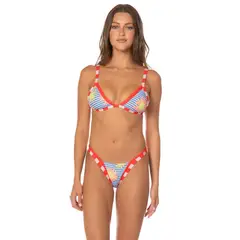 MAAJI - Top de Bikini Triángulo Reversible Mujer Awake In Light Rewind Azul