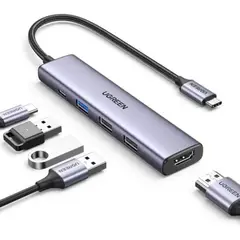UGREEN - Adaptador HUB USB-C 5 Puertos Multipuerto Aluminio