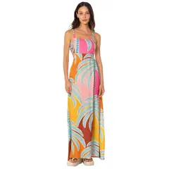 MAAJI - Vestido Largo Salida de Baño Mujer Jungle Whisper Anahi Amarillo