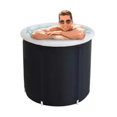OEM - Bañera De Hielo Plegable Portátil Para Adultos, Bañera Fría Negro Mate