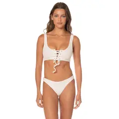 MAAJI - Coconut Milk Dazzle Lace Up Bralette Bikini Top
