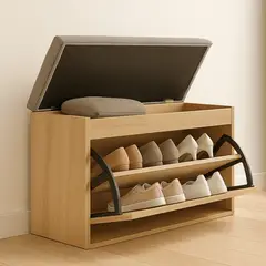 DKO DESIGN - Organizador Zapatero Abatible - Baúl 47x80x30cm Gris Beige