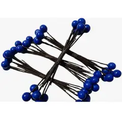 GENERICO - Cerezas Artificiales de Navidad - Paquete de 12 Unidades - azul