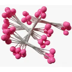 GENERICO - Cerezas Artificiales de Navidad - Paquete de 12 Unidades - rosadas