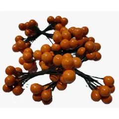 GENERICO - Cerezas Artificiales de Navidad - Paquete de 12 Unidades - naranja